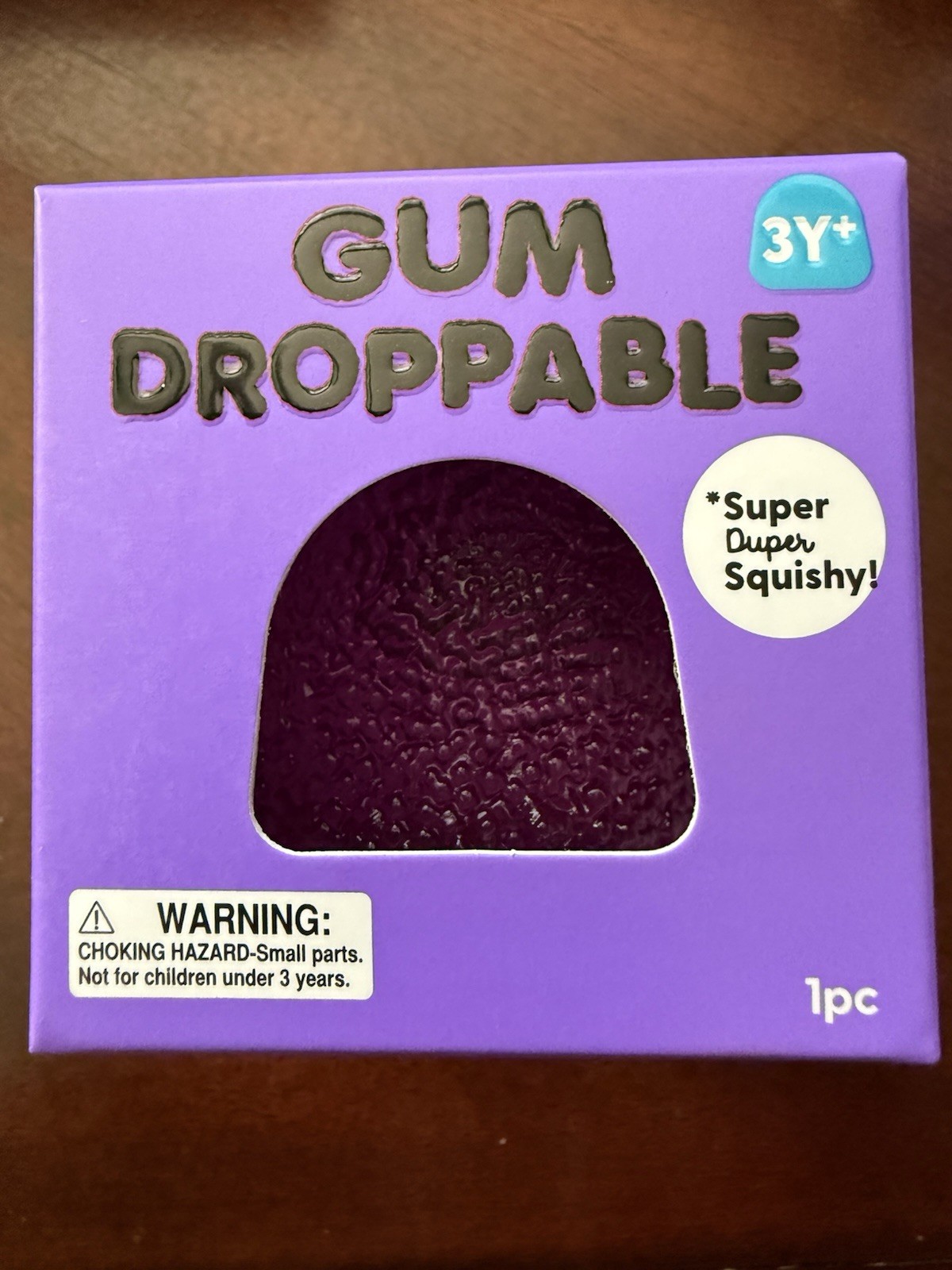 J’Adore Gum Droppable Squishy Purple Squeeze Toy