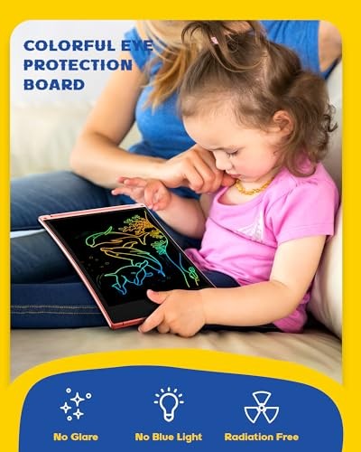 2 Pack LCD Writing Tablet with Stylus Colorful Doodle Board 8.5 inch Blue+pink