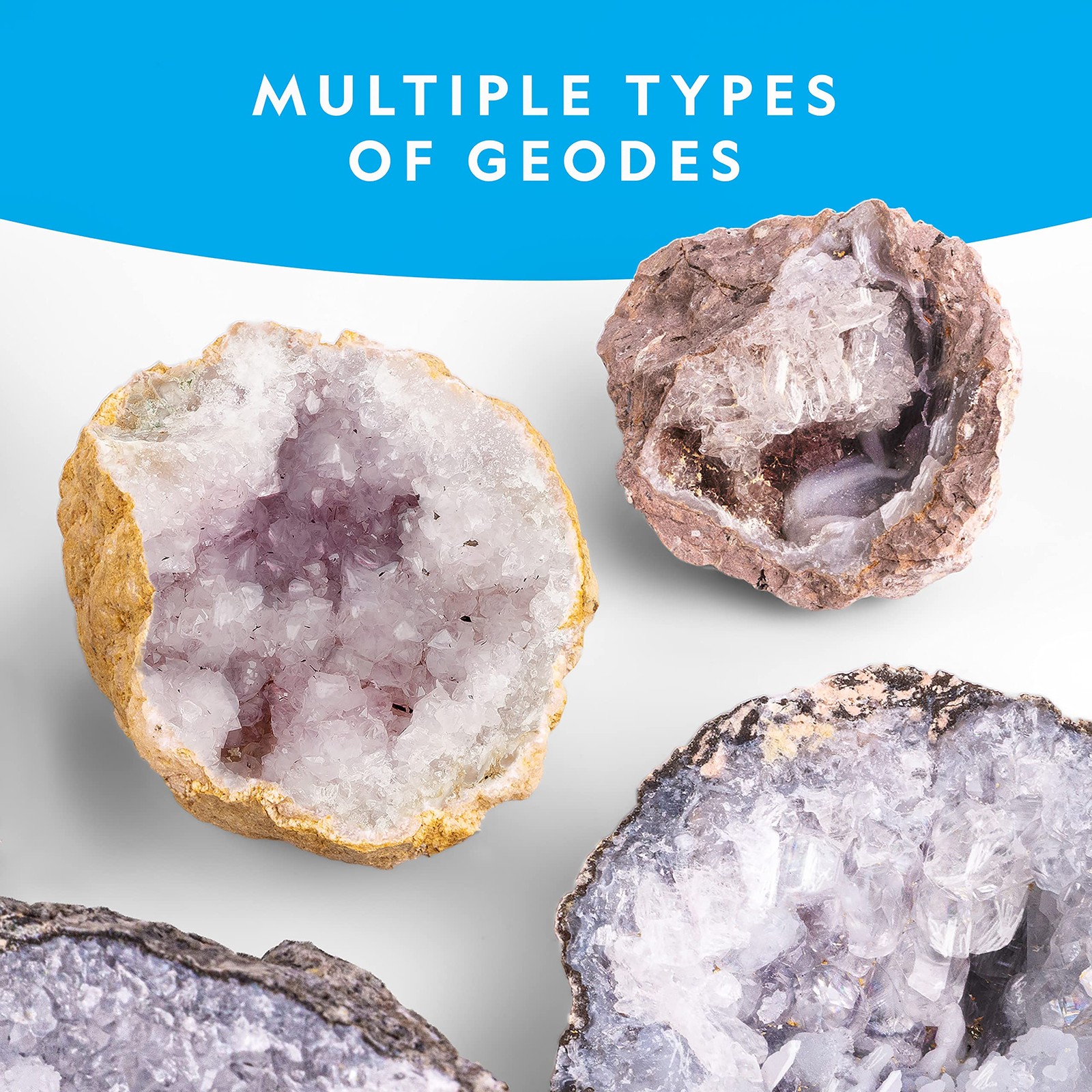 Premium Geodes Science Kit for Kids – Break Open 10 Crystals with Goggles
