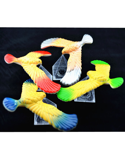 3 Pcs Cute Balancing Bird With Clear Triangle Stand (Colors May Vary)