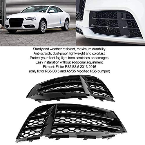Rs5 Grill,Front Bumper Lower Fog Light Grill Grille Covers Glossy Black