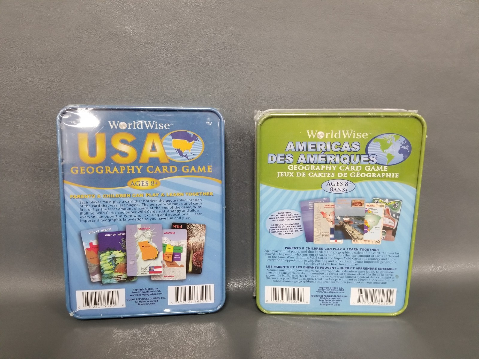 2 New / Sealed World Wise Geography Card Games Americas + USA Home School