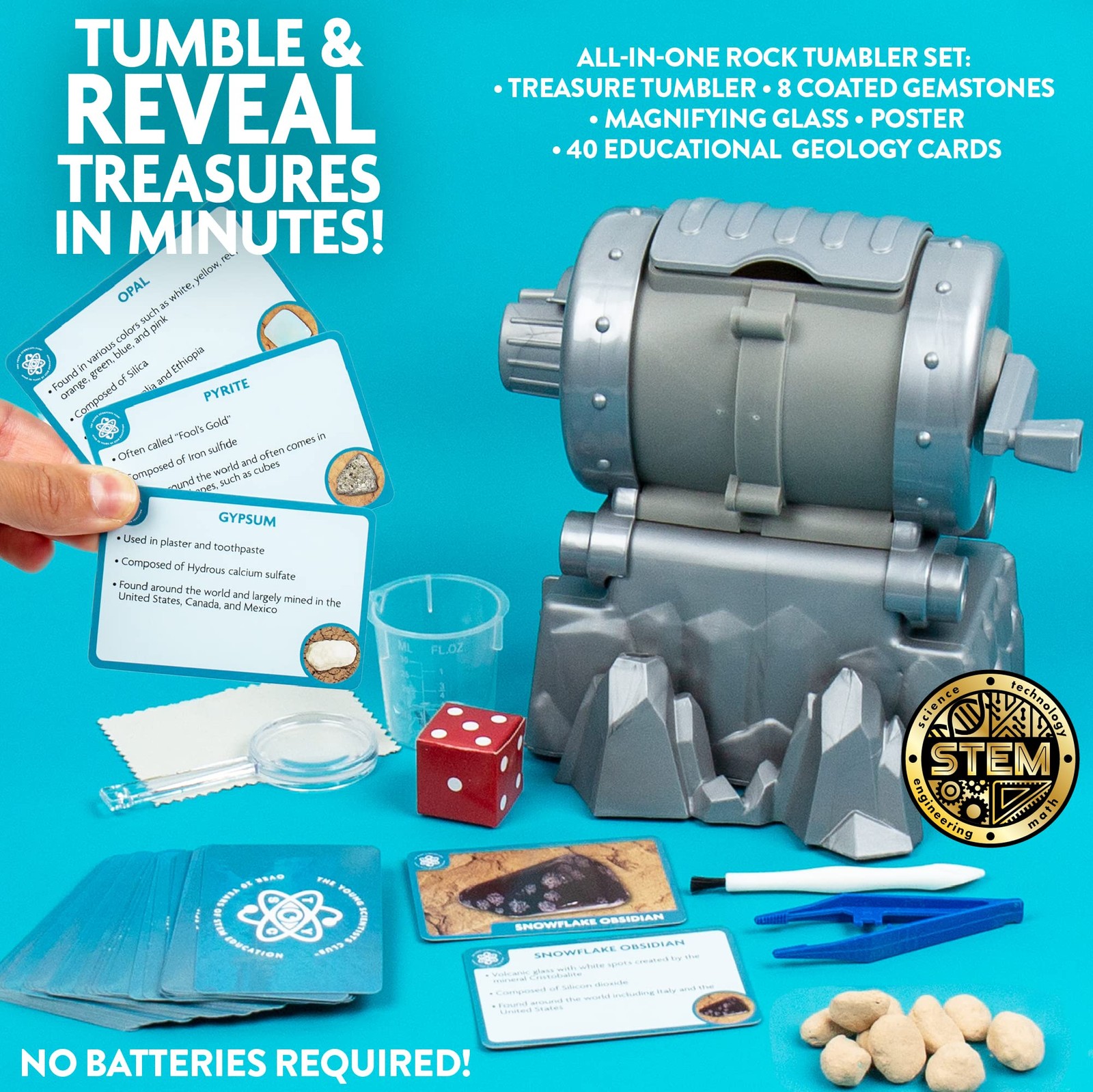 Gemstone Treasures, Tumble & Polish Your Own Gemstones, DIY Rock Tumbler, Col…