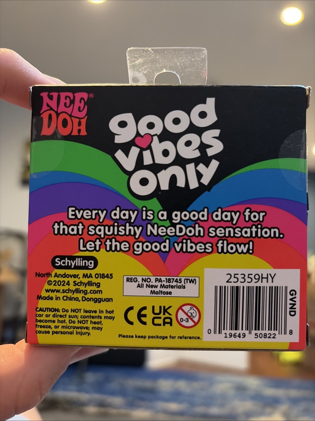 NeeDoh Good Vibes Only Glitter Heart Pink “SQUEEZE THE DAY” NEW AUTHENTIC