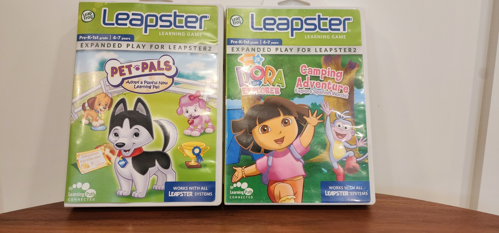 LeapFrog Leapster Learning Game Lot Pet Pals And Dora Camping Adventure