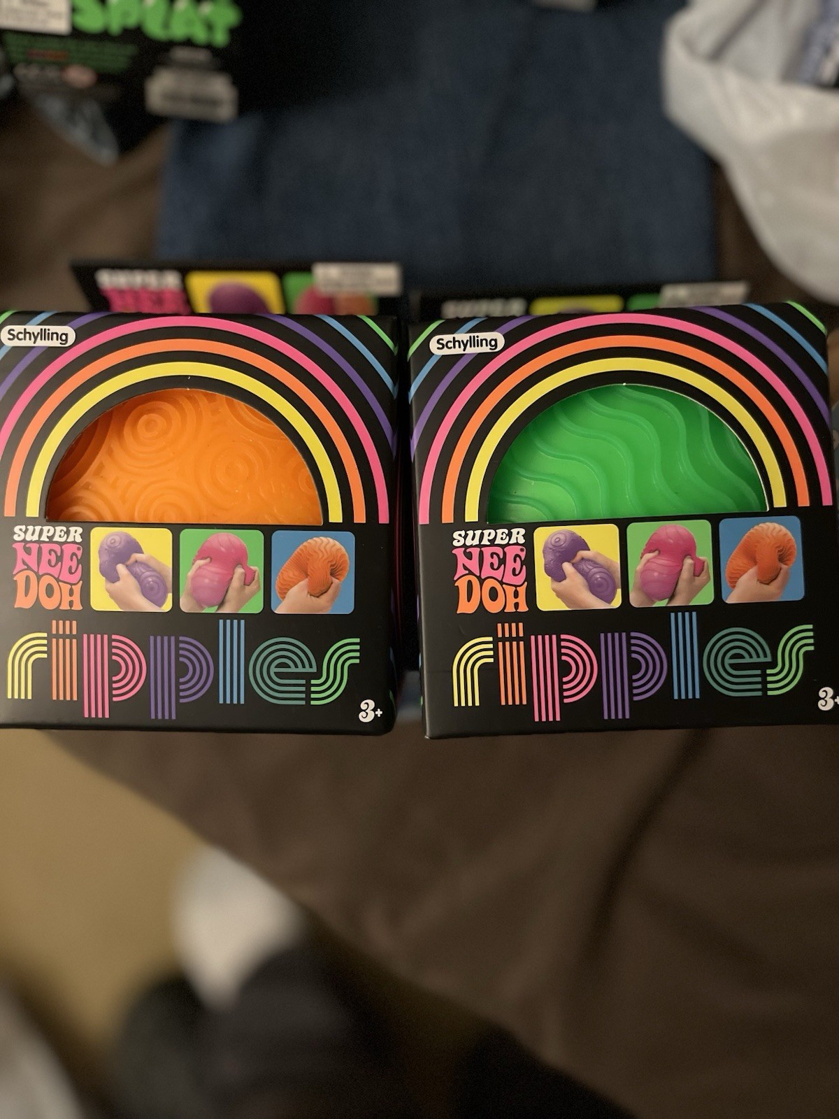 Ripples NeeDoh green and orange XL set of 2