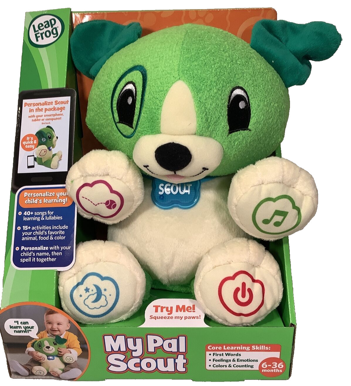 LeapFrog My Pal Scout Puppy – Green 3-36 Months, Activities & Songs NOS 2014!!🐶