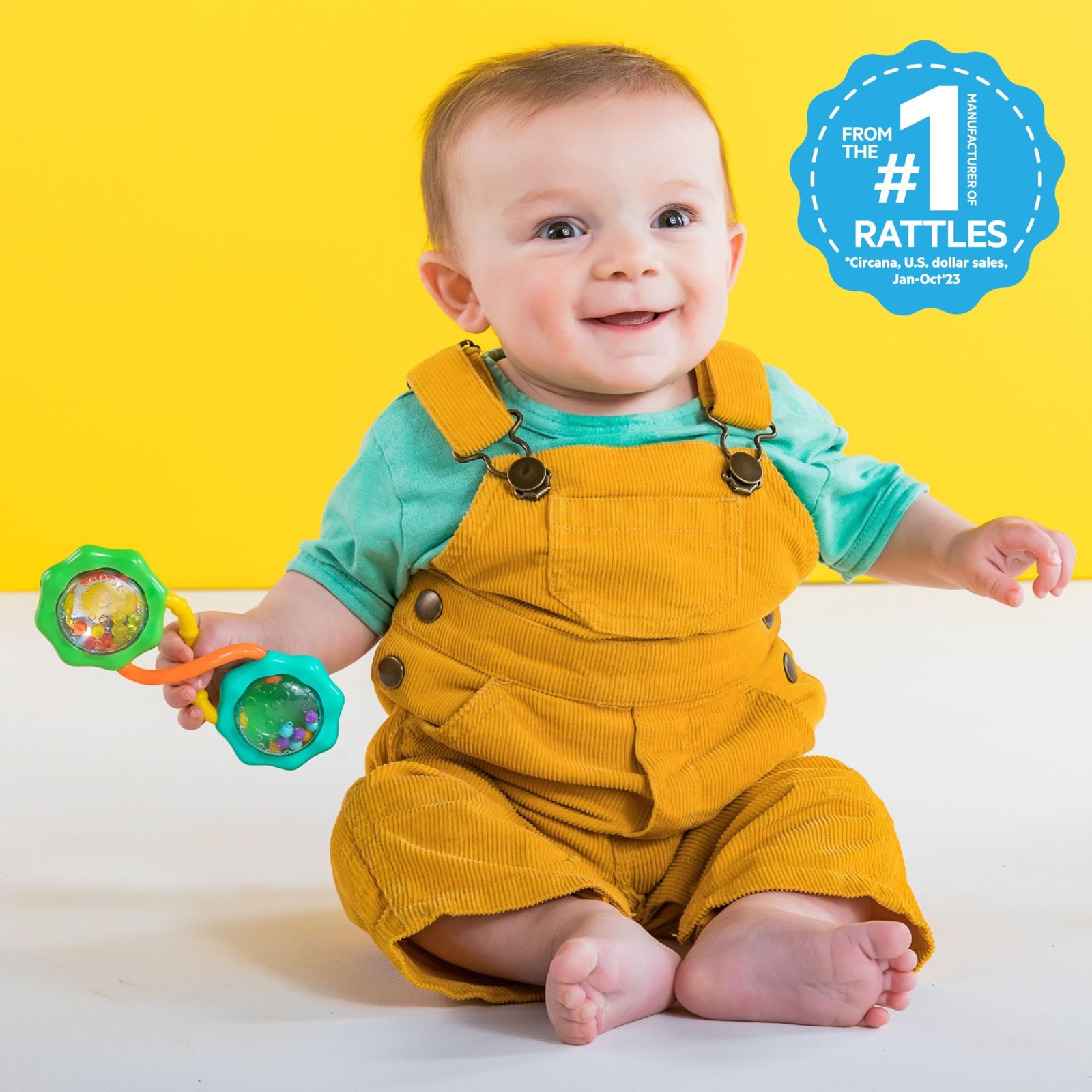 Bright Starts Rattle & Shake 1 Count (Pack of 1), & Green