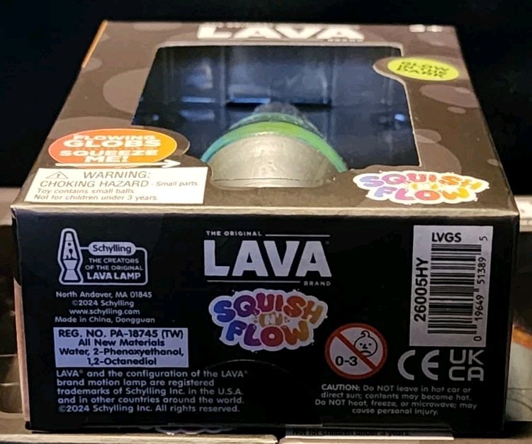 Schylling Lava Squish N Flow Squishy NeeDoh Glow In The Dark Blue Lamp Rare New