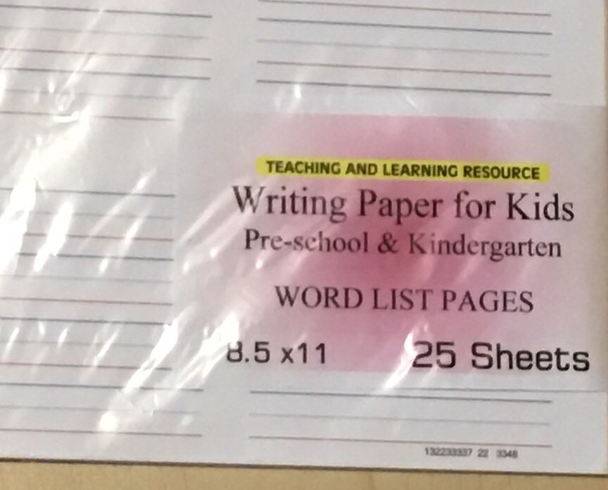 Writing Paper for Kids – Word List Pages – 11X 8.5 in, 20 lb, 25 sheets