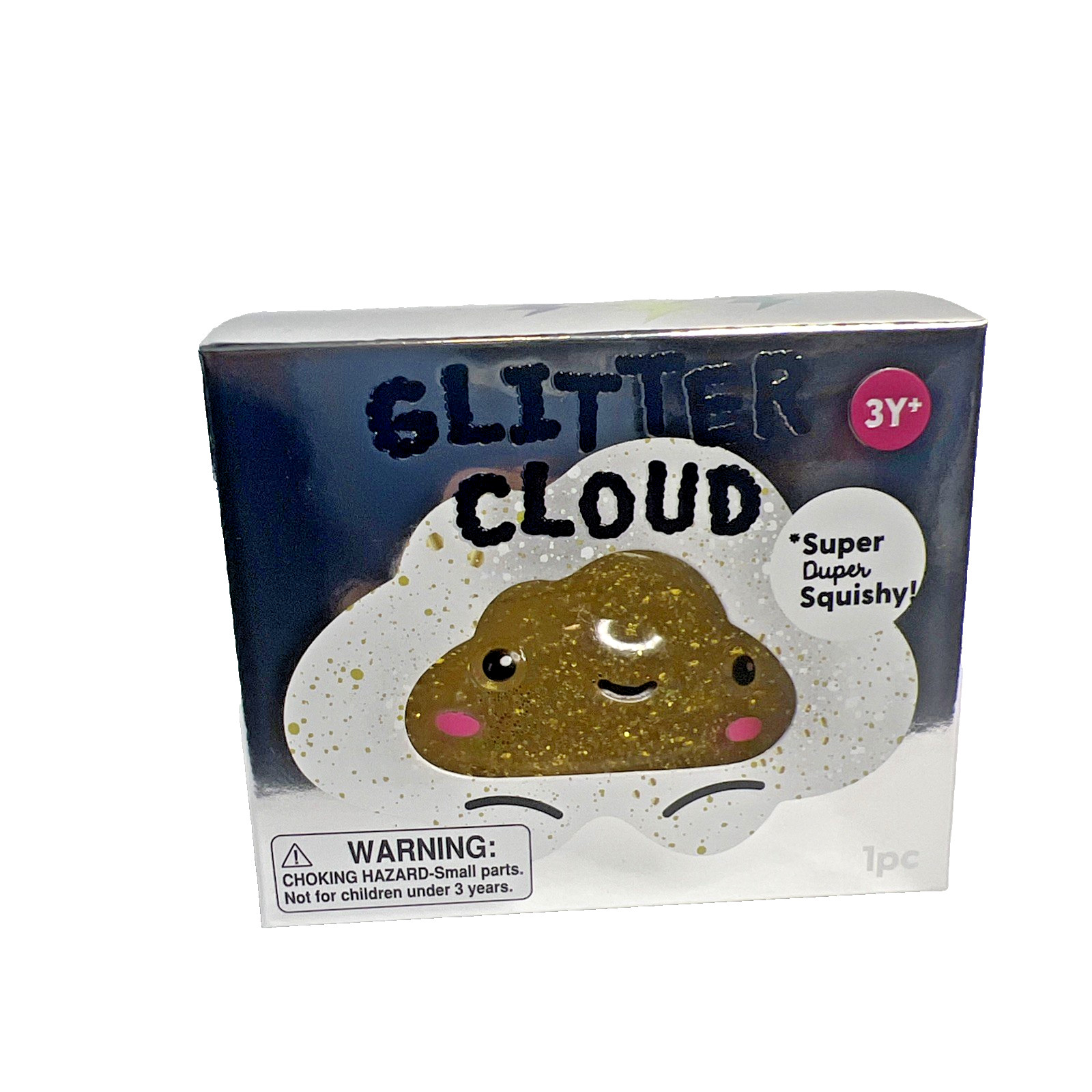 NEW J’Adore Glitter Cloud Super Duper Squishy Tactile Squeeze Toy CLEAR