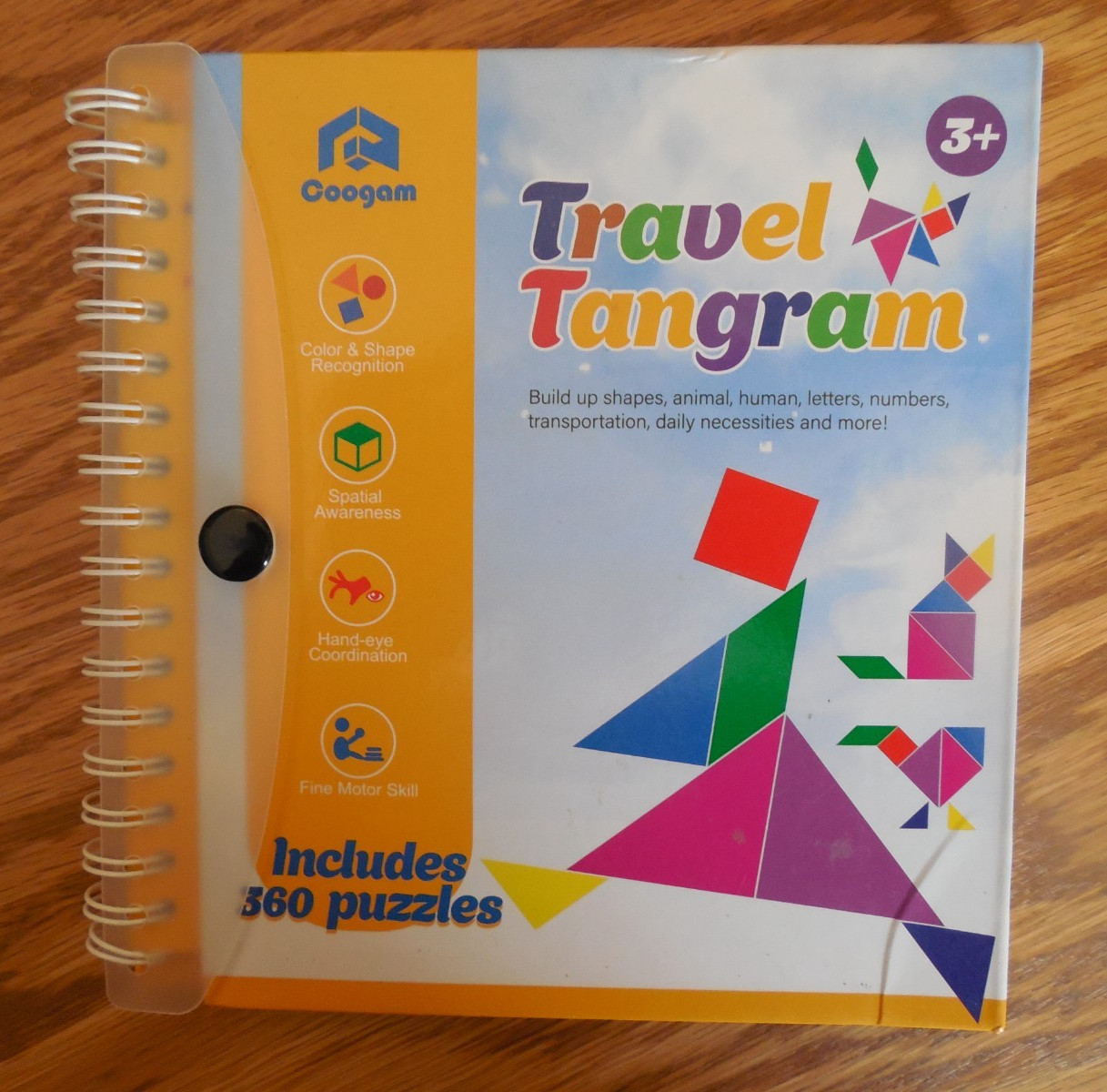 NEW Coogam Magnetic “Travel Tangram” Book w Shapes & 360 Puzzles for Ages 3+