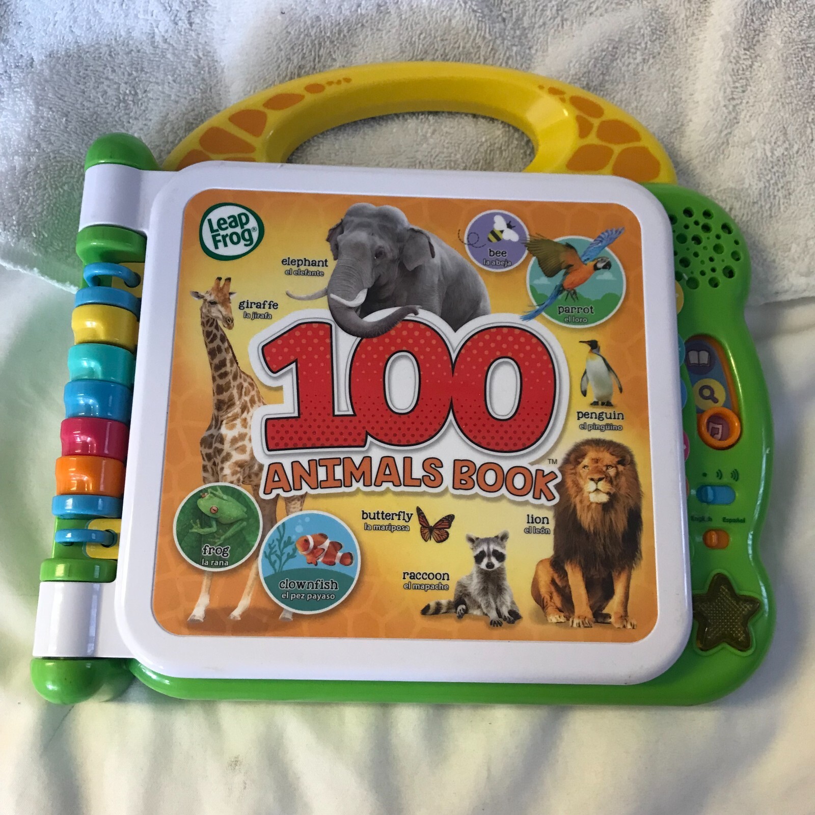 Leap Frog 100 Animals Book Spanish English Bilingual Teaching Learning