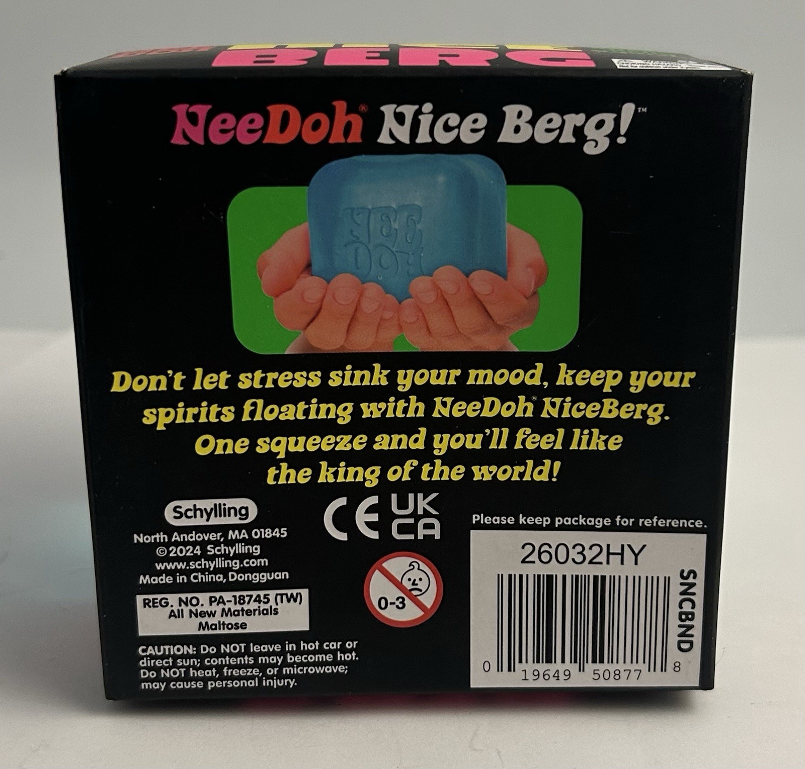 Schilling NeeDoh Nice Berg Blue XL Giant Nee Doh Squish Cube New Squishy Blue