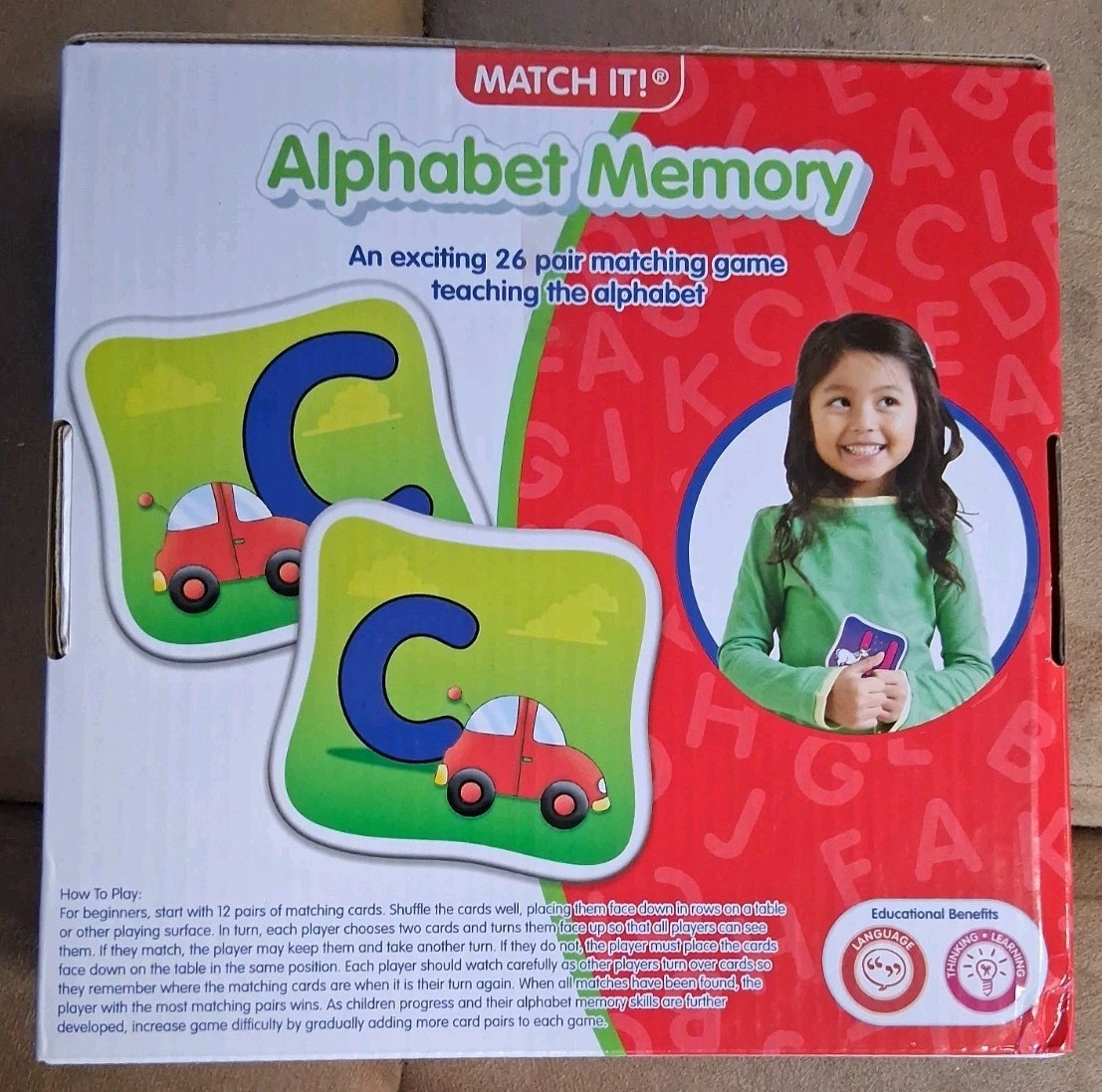The Learning Journey Match It! Alphabet Memory GAME Ages 3-6 | 1+ players NEW