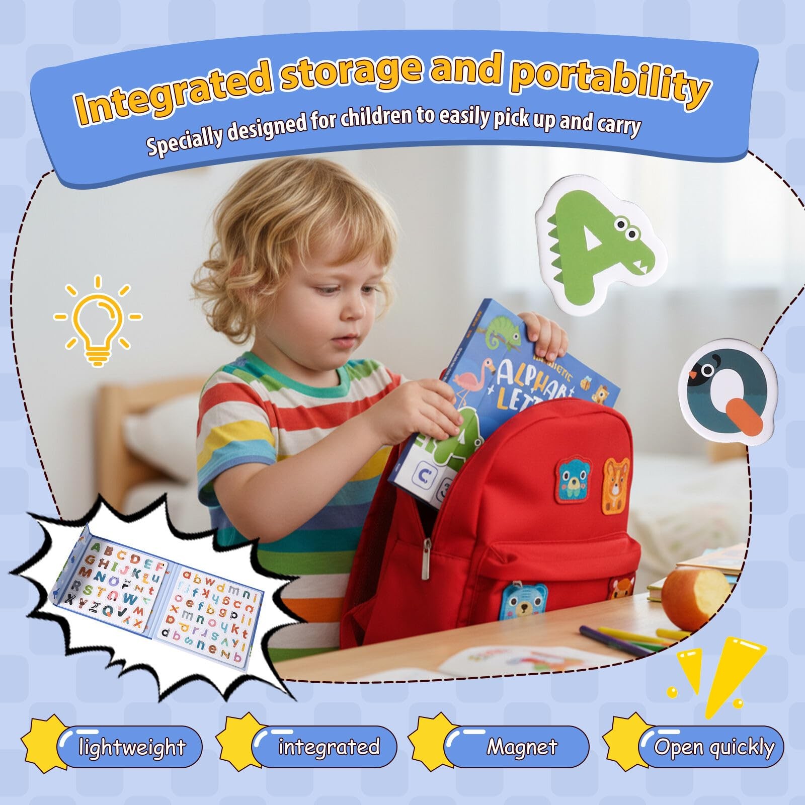 78 PCS Alphabet Magnets for Toddlers 3-5 Years Old – Large, Multi Color