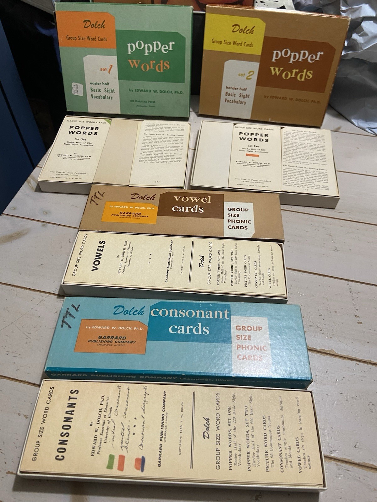 Vintage 1960’s Dolch Homeschool Learning Words Cards – Set Of 4