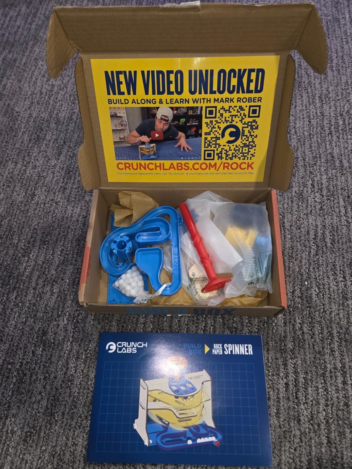 Crunchlabs – Rock Paper Spinner Box – Mark Rober – STEM Kit – New in Open Box