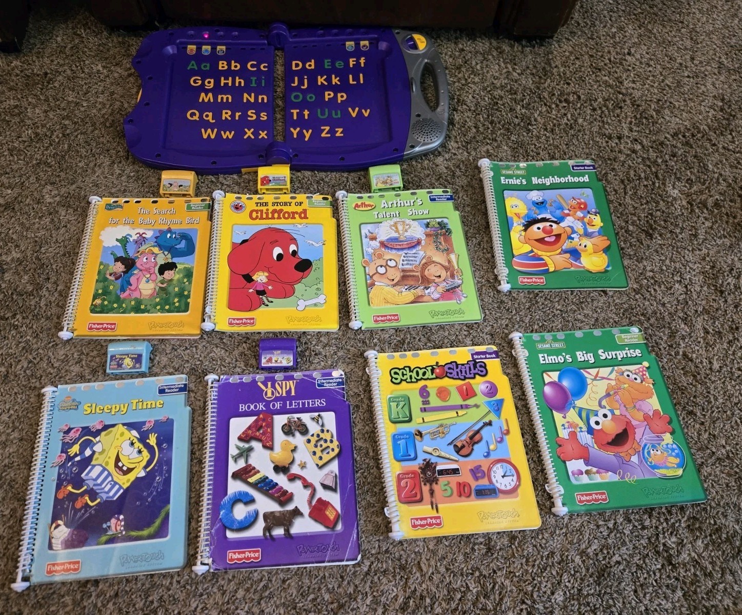 Fisher Price Power Touch Learning System Educational Children Books Cartridges