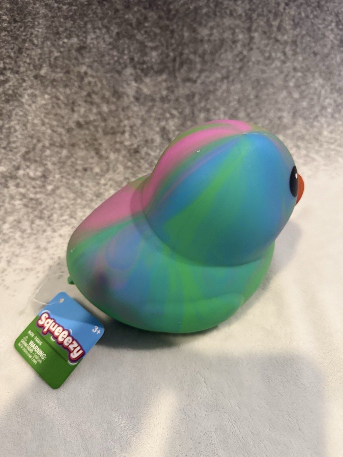 NEW Toymendous Squeeezy VIRAL Rainbow Jumbo Squeeezy Tye Dye Duck Squish Toy