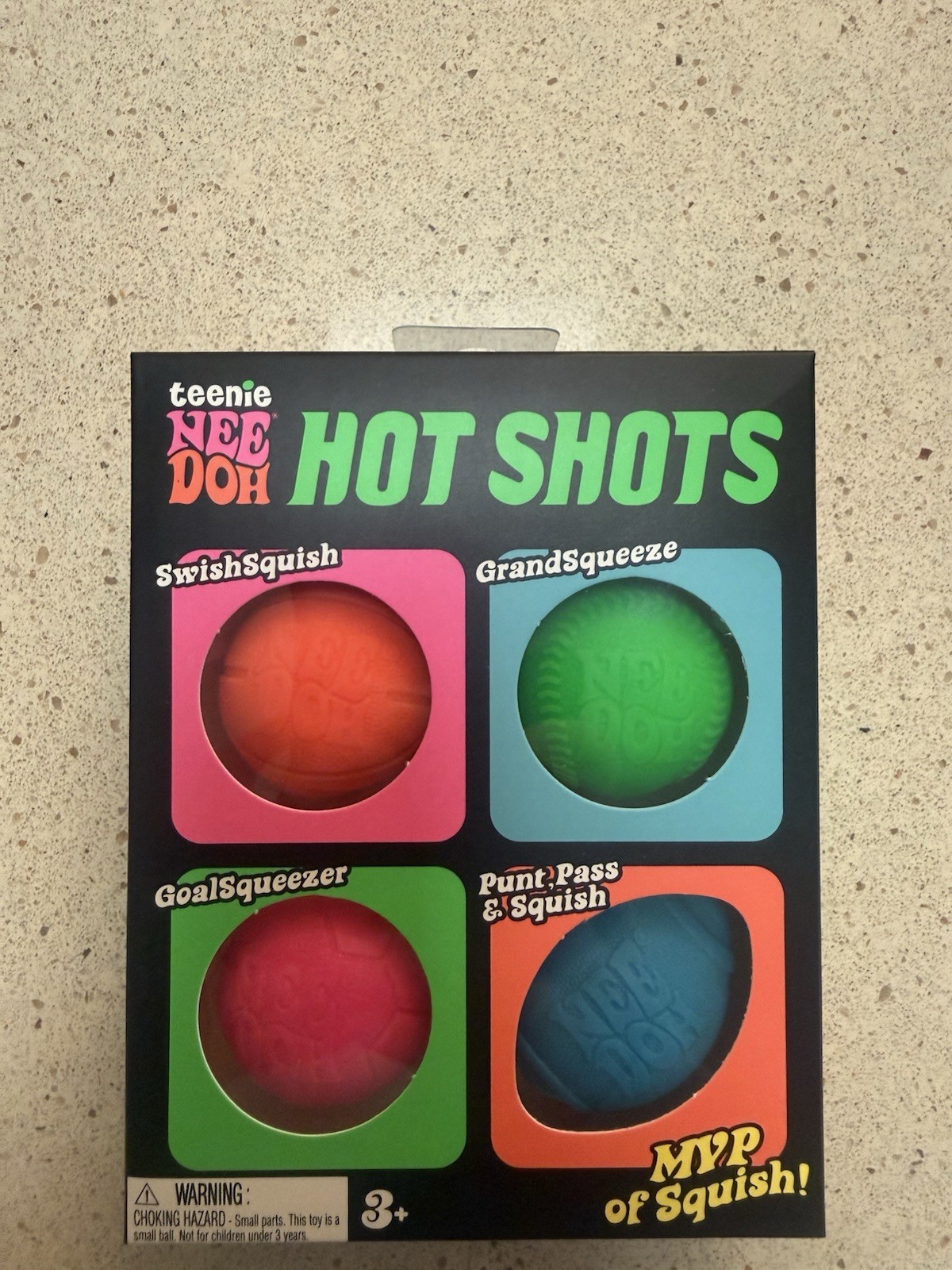 🏈⚽️NeeDoh teenie 4 Pack Nee Doh Mini Hot Shots Set of 4 New Factory Sealed⚾️🏀