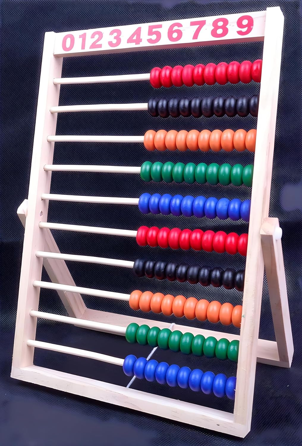 Wooden Counting Number Frame, 10 Rows Abacus for Kids Learning Math (11-1/2-Inch