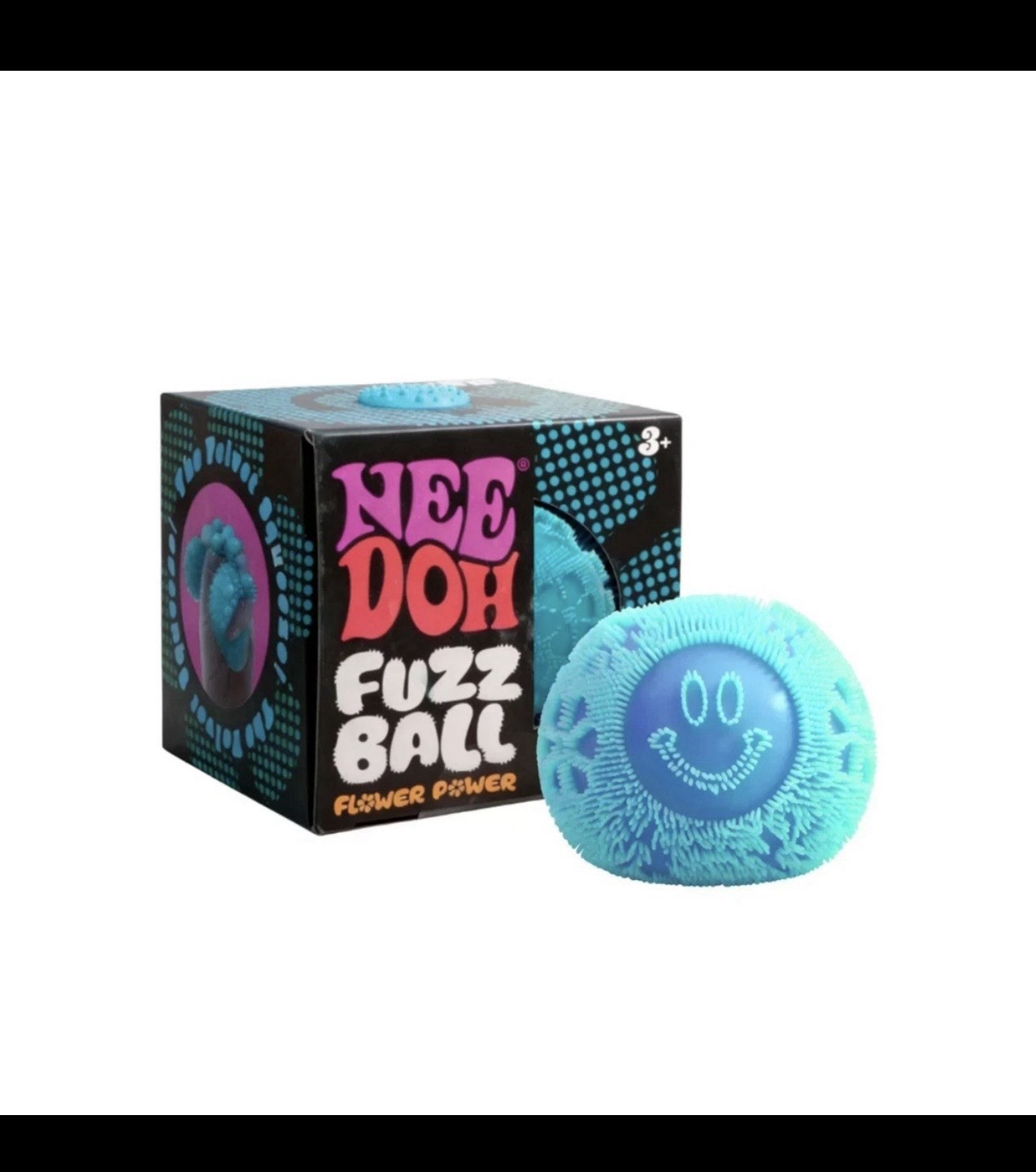 Nee Doh Fuzz Ball “Flower Power” Tactile Squeeze Stress Ball, Multicolor, 3+