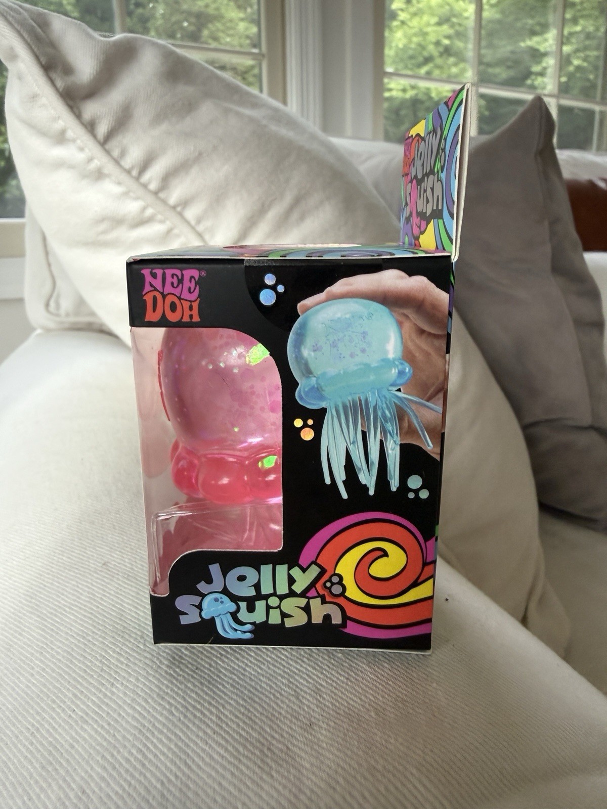 NeeDoh Jelly Squish Jellyfish Tactile Squeeze Toy Pink Ages 3-4 Years