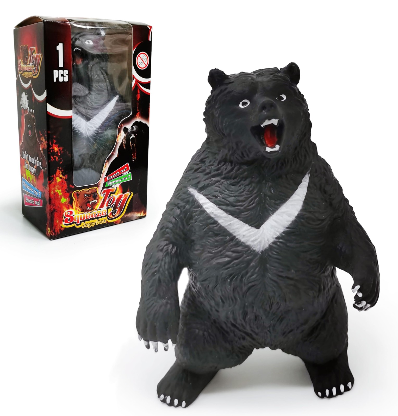 ZTATU Black Bear Stress Balls for Adults (1PCS) Squishy Toys Small to Medium