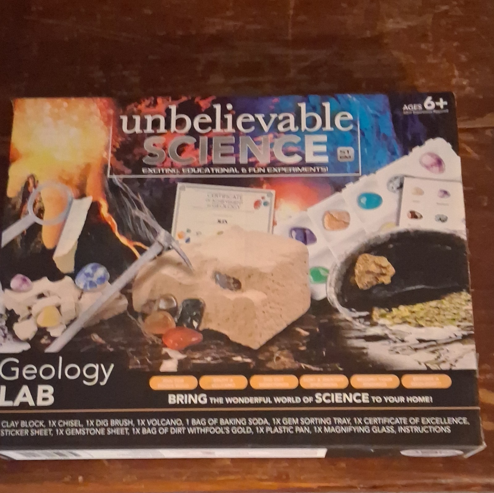 Unbelievable Science Geology Lab Kit (New/Sealed) Gemstones, Volcano, Magnifier