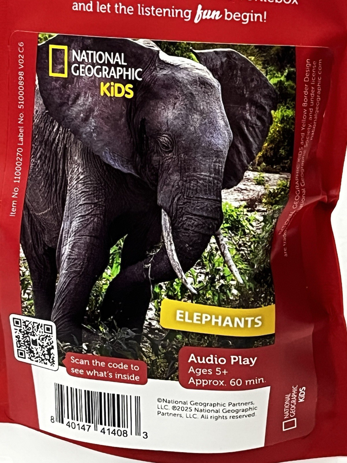 Tonies – National Geographic Kids Elephant Tonie – EDUCATIONAL – NEW