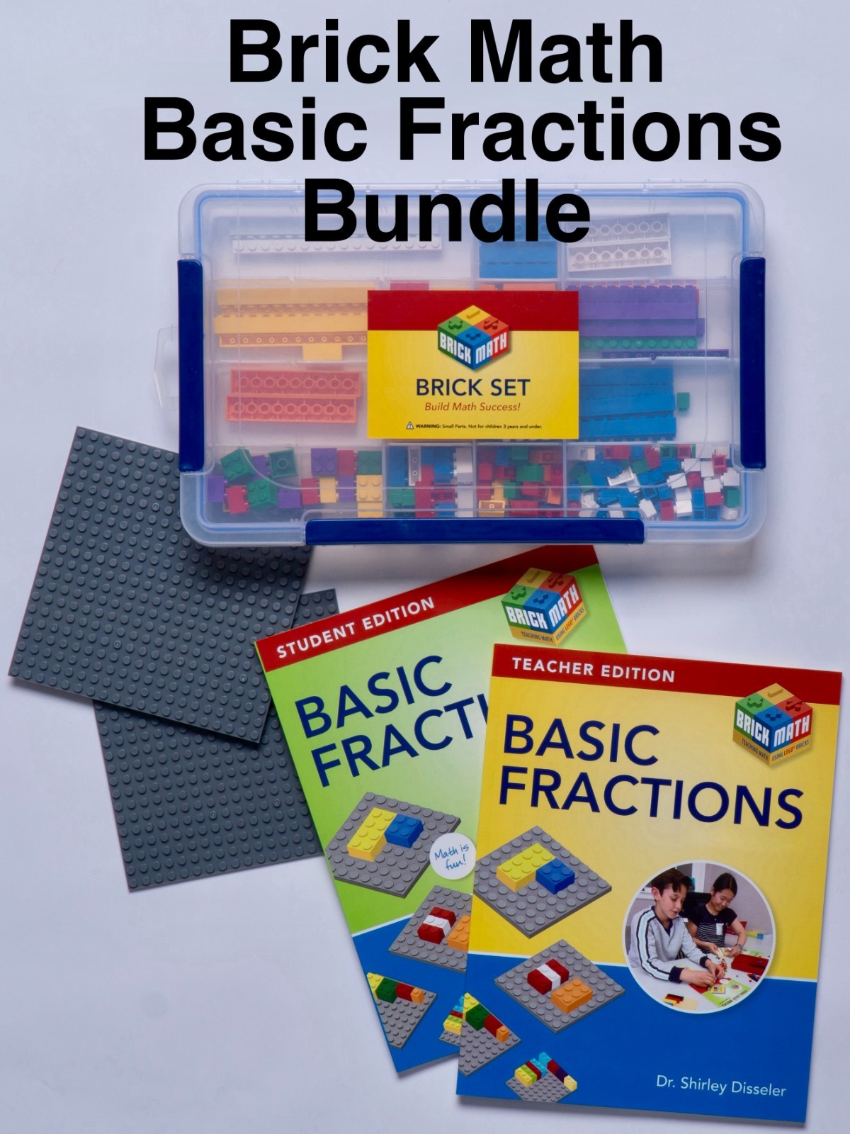 Brick Math Basic Fractions Bundle: Teach Fractions using plastic bricks. Fun!