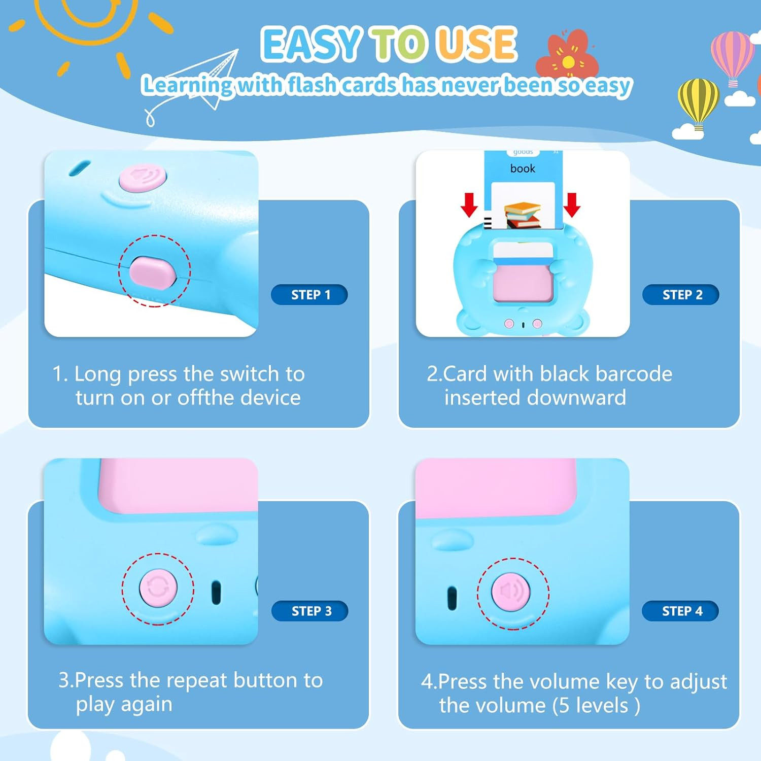 Talking Flash Cards Learning Machine – English, Spanish, French, German