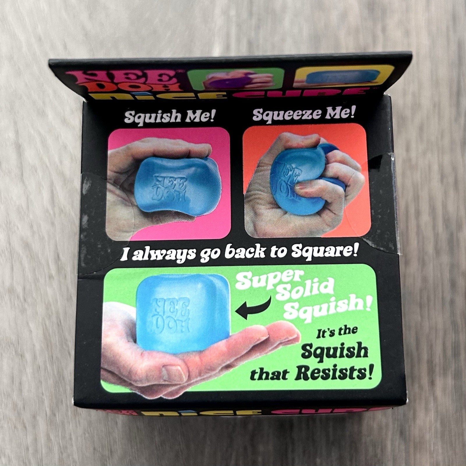 Brand New Needoh Nice Cube Purple Schylling Squeeze Toy Super Solid Squish 2.25″