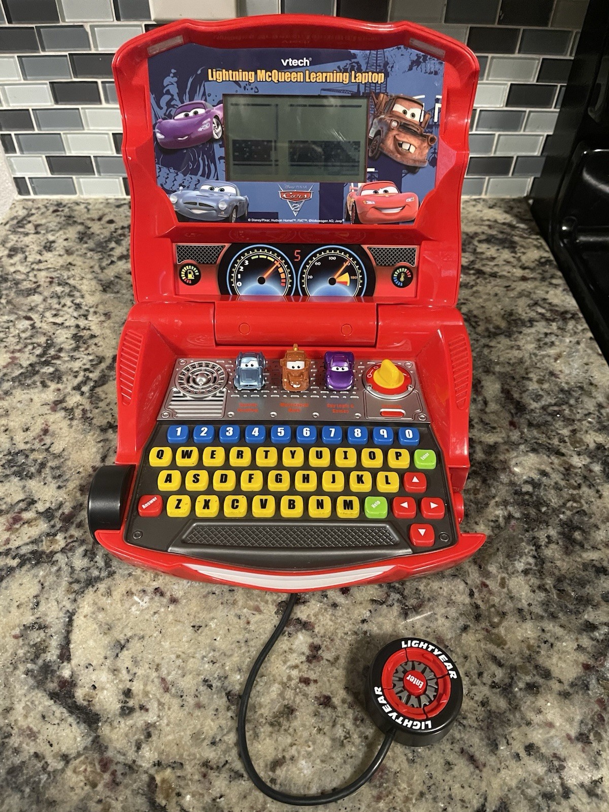 VTech Disney Pixar Cars 2 Lightning McQueen Learning Laptop Half Of Screen Works