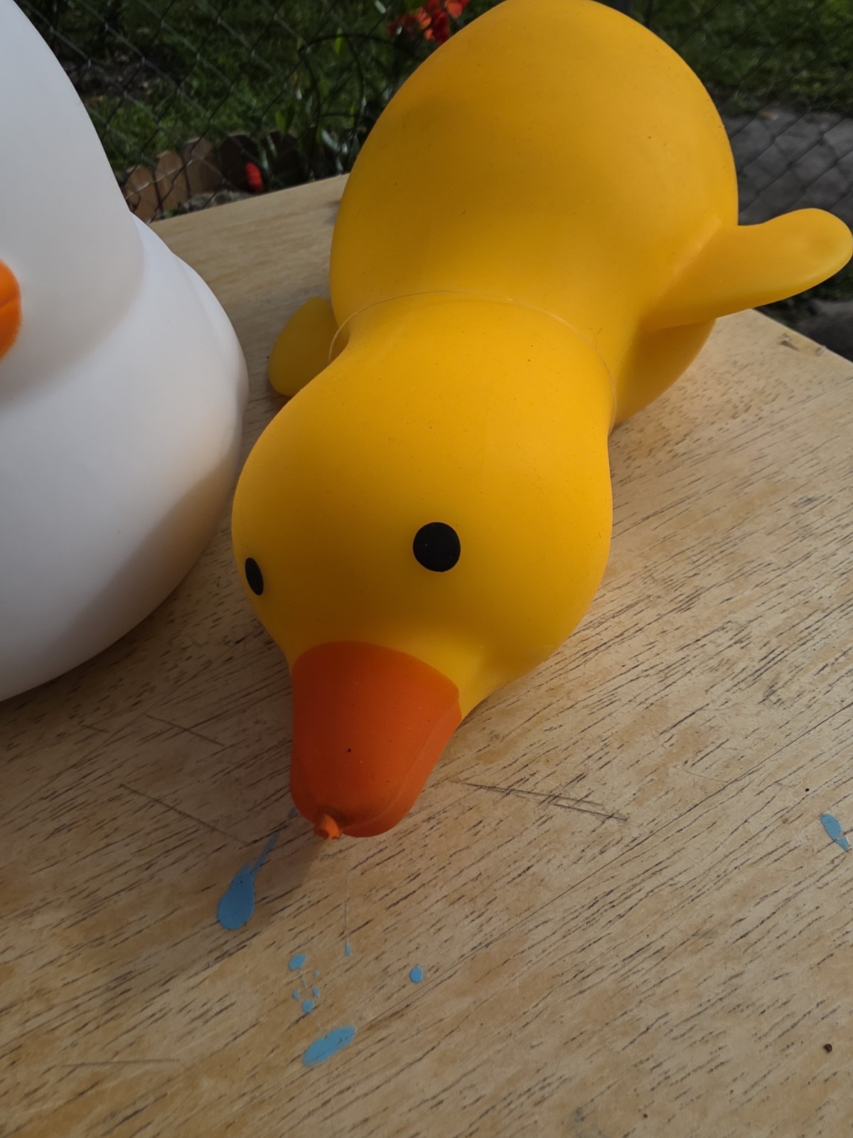 Lot of 3 Jumbo Squeezy Ducks Rubber Duck Fidget Toys Yellow White Ombre