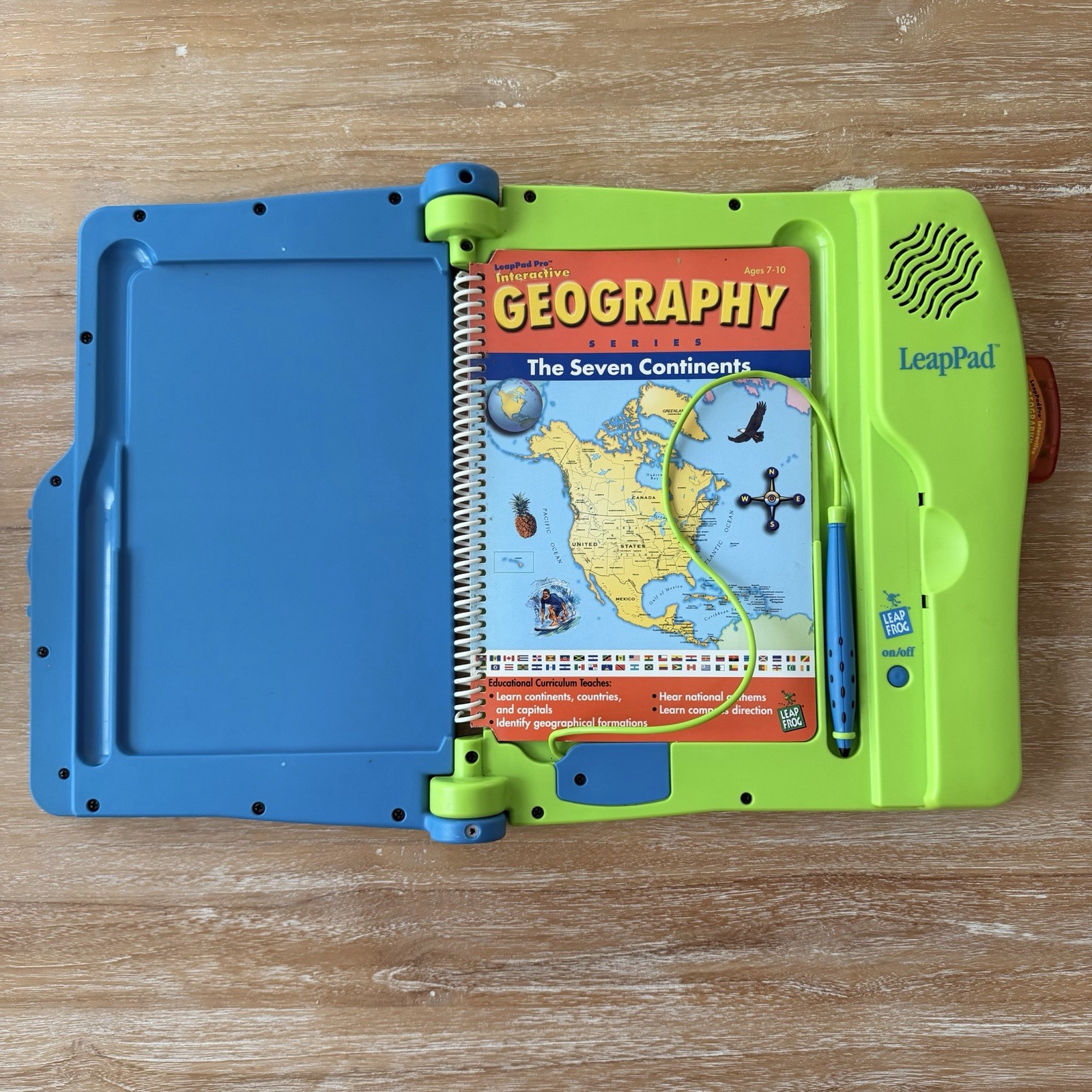 Leap Frog LeapPad Learning System Model 57-000-01 Book & Cartridge Geography Pro