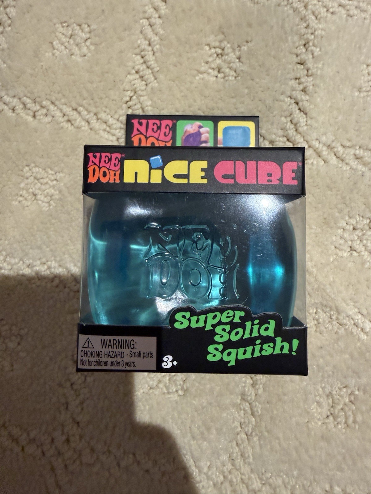 Schylling Needoh Nice Cube Blue Sensory Squeeze Toy with Super Solid Squish