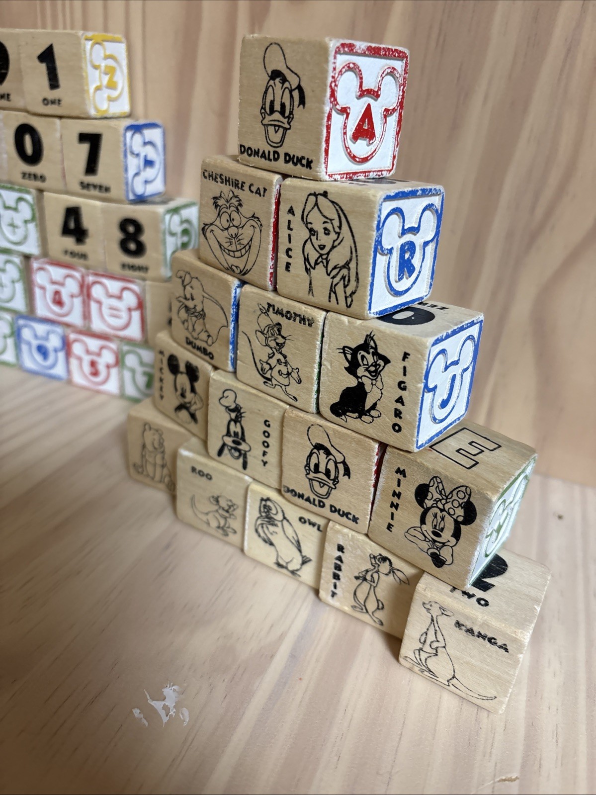Disney Wooden Blocks Alphabet, Numbers, Pictures, 49Pc