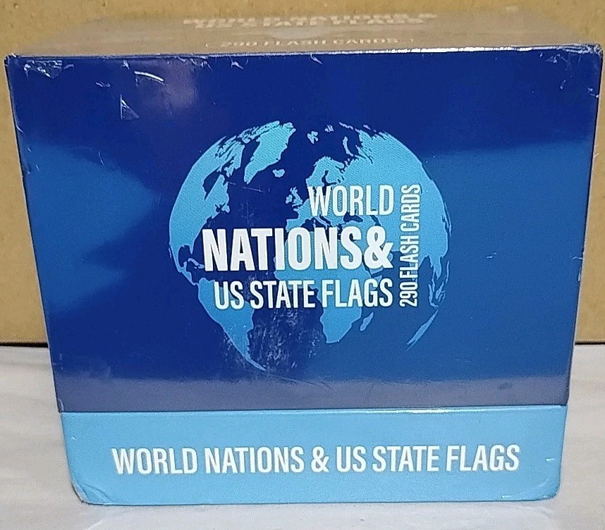 Flash Cards World Nations & US State Flags – 290 Geography Flashcards Kids Teens