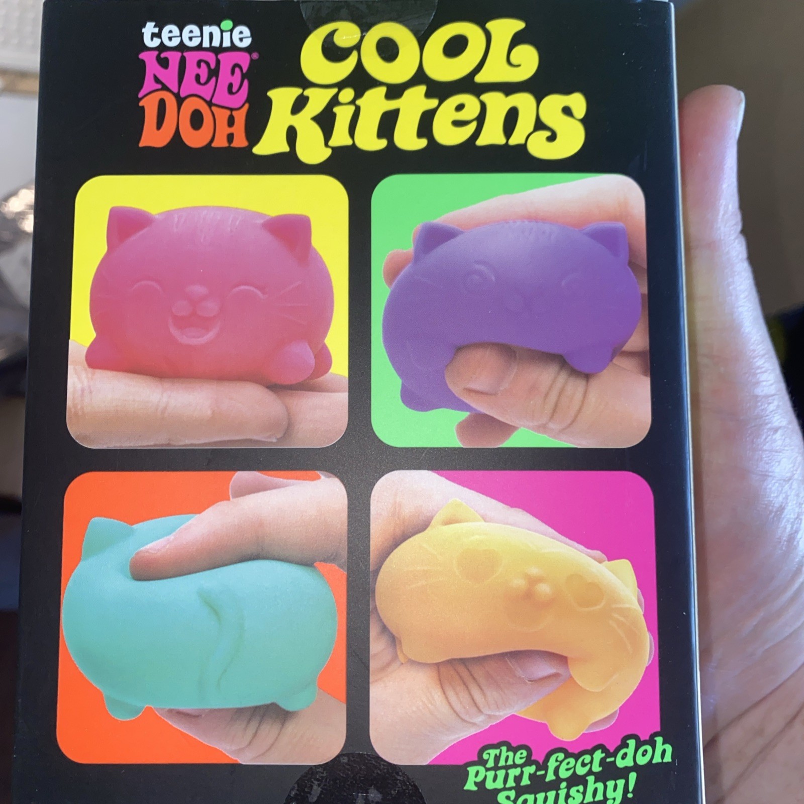 Schylling Teenie NeeDoh Cool Kittens 1 4-Pack Pink Purple Green Orange