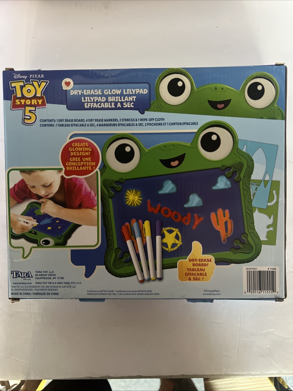 Toy Story 5 Lilypad/Pixar Dry Erase Glow in the Dark Drawing Board, In hand