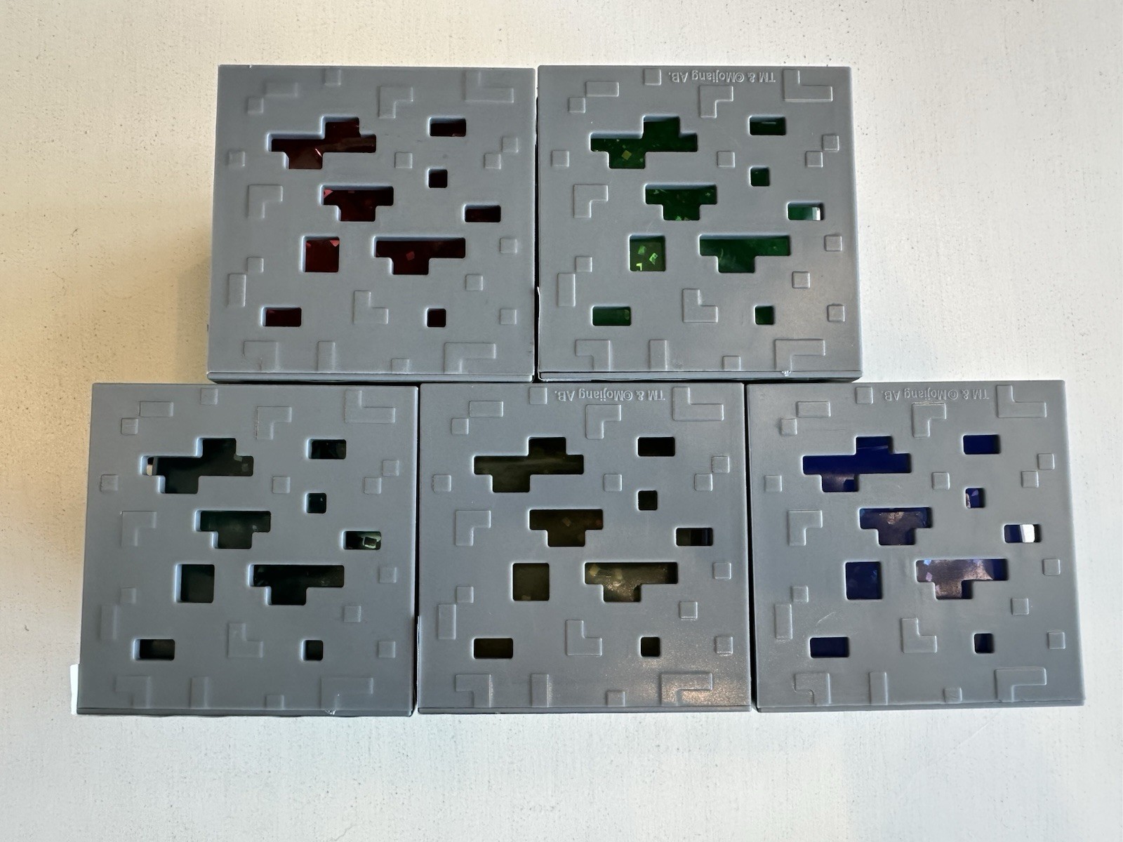 Minecraft Jelly Cubes Complete Full Set Lot of 5 Just Toys Fidget Squishy Toy