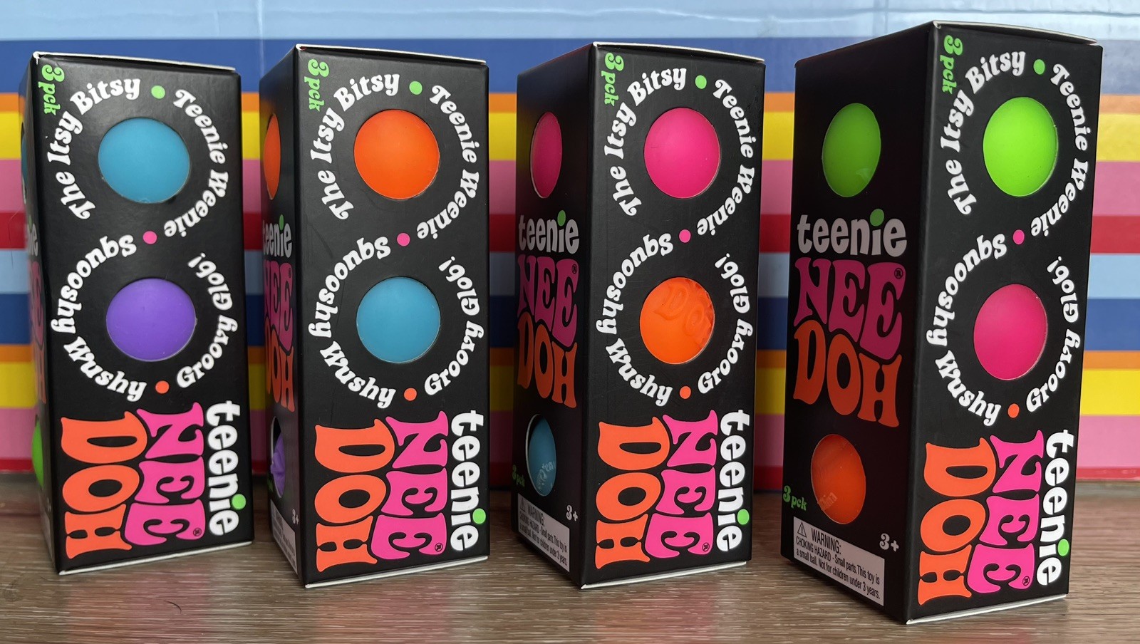 Schylling Teenie NeeDoh Groovy Glob 3-Pack ALL VARIATIONS BUNDLE 100% Authentic