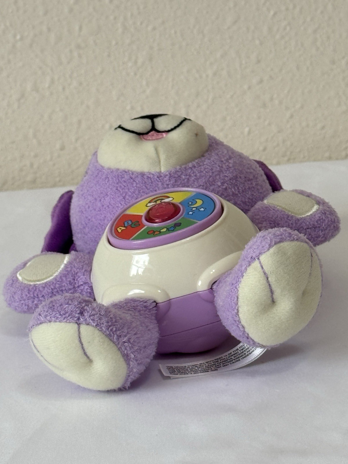 LeapFrog 7 Inch Sing & Snuggle Violet Interactive Plush Toy Neck Decal Worn Off