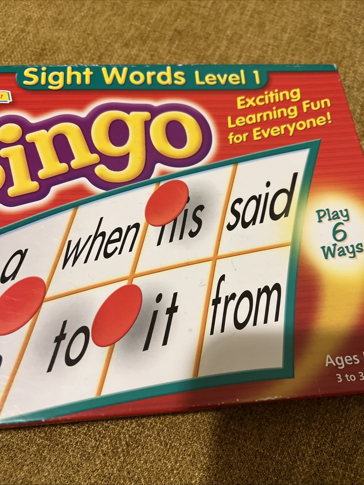 Vocabulary Spelling Bingo Sight Words Level 1 Game Exciting Way to Learn Free🎁