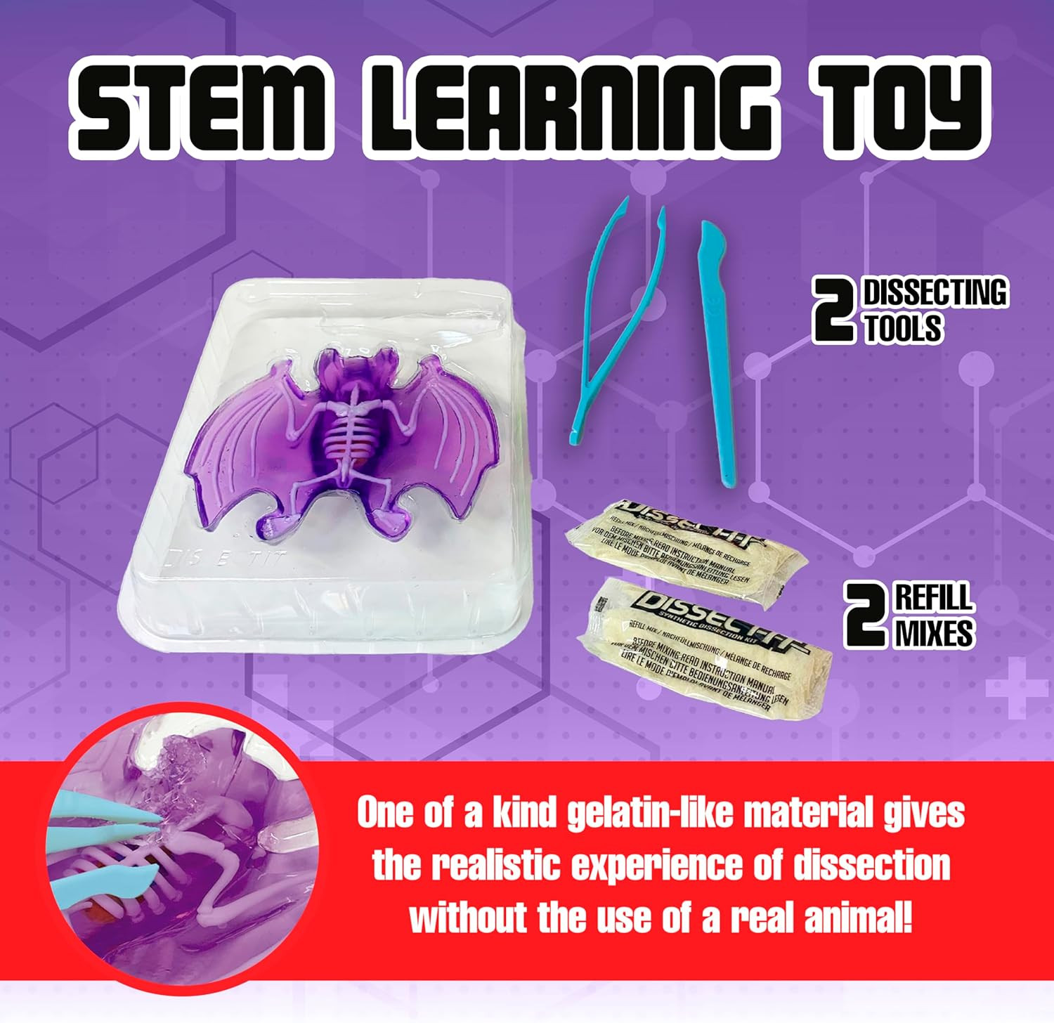 Dissect-It Simulated Synthetic Lab Dissection Toy, STEM Projects for Kids, Anima
