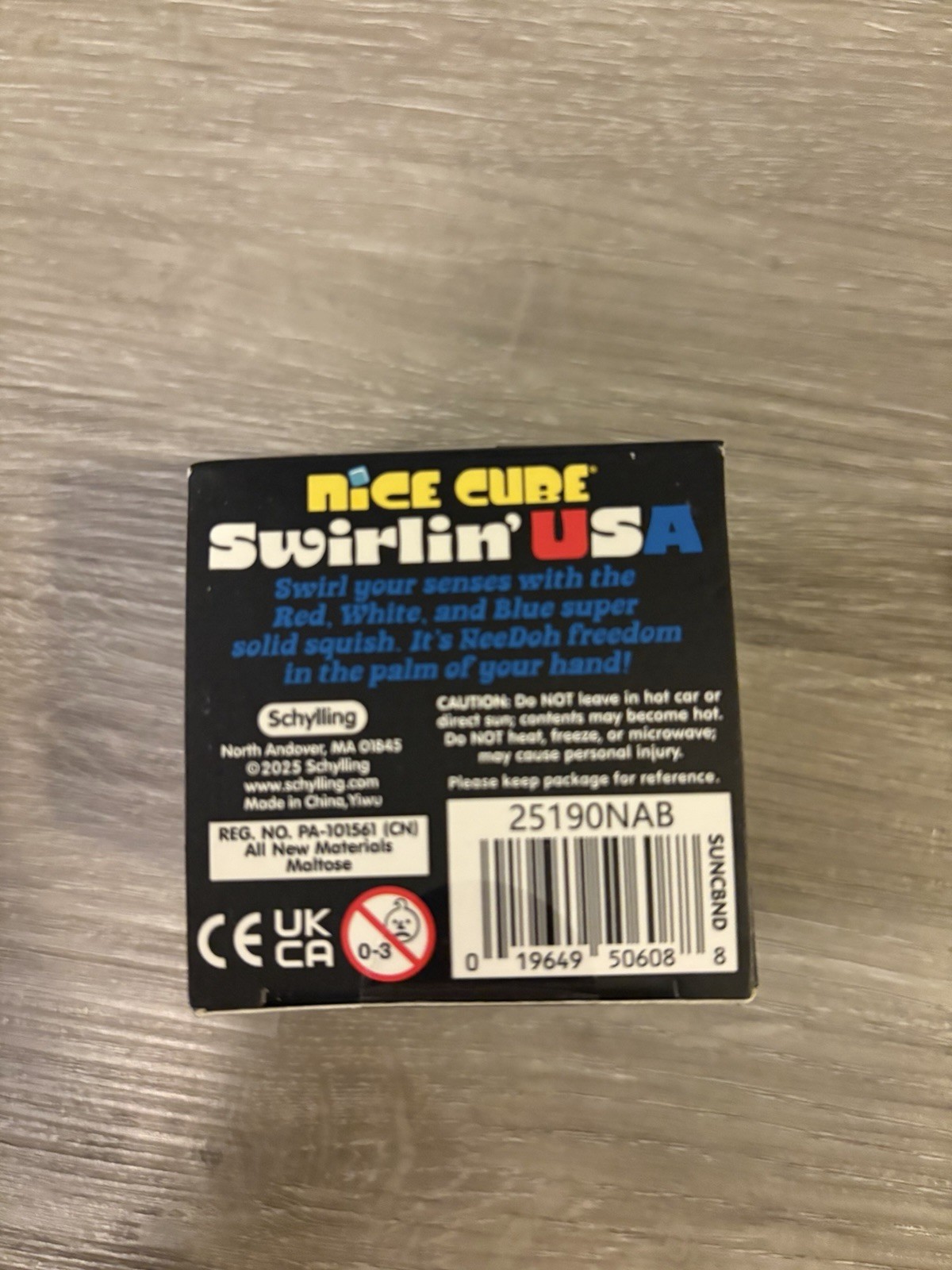 Schylling NeeDoh Nice Cube Swirlin’ USA Squish, R/W/B (25190NAB)