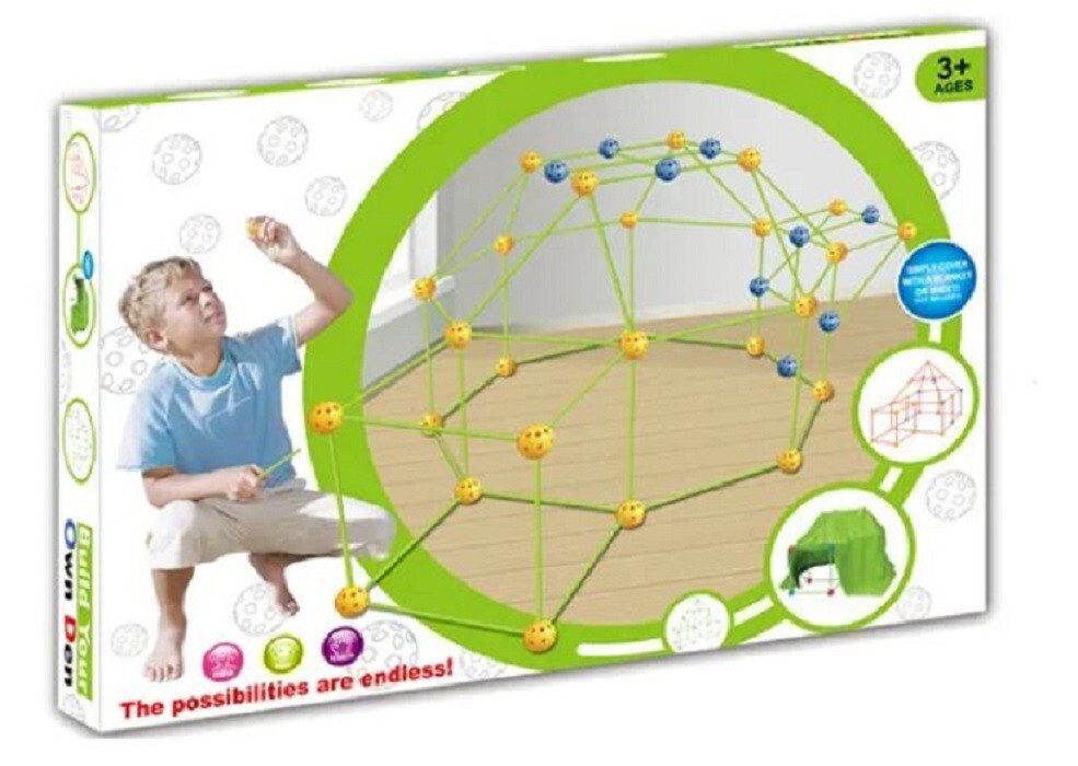 Fort Building kit for Kids 89 Pieces Builder Gift Kid Construction Toys & tent ✔