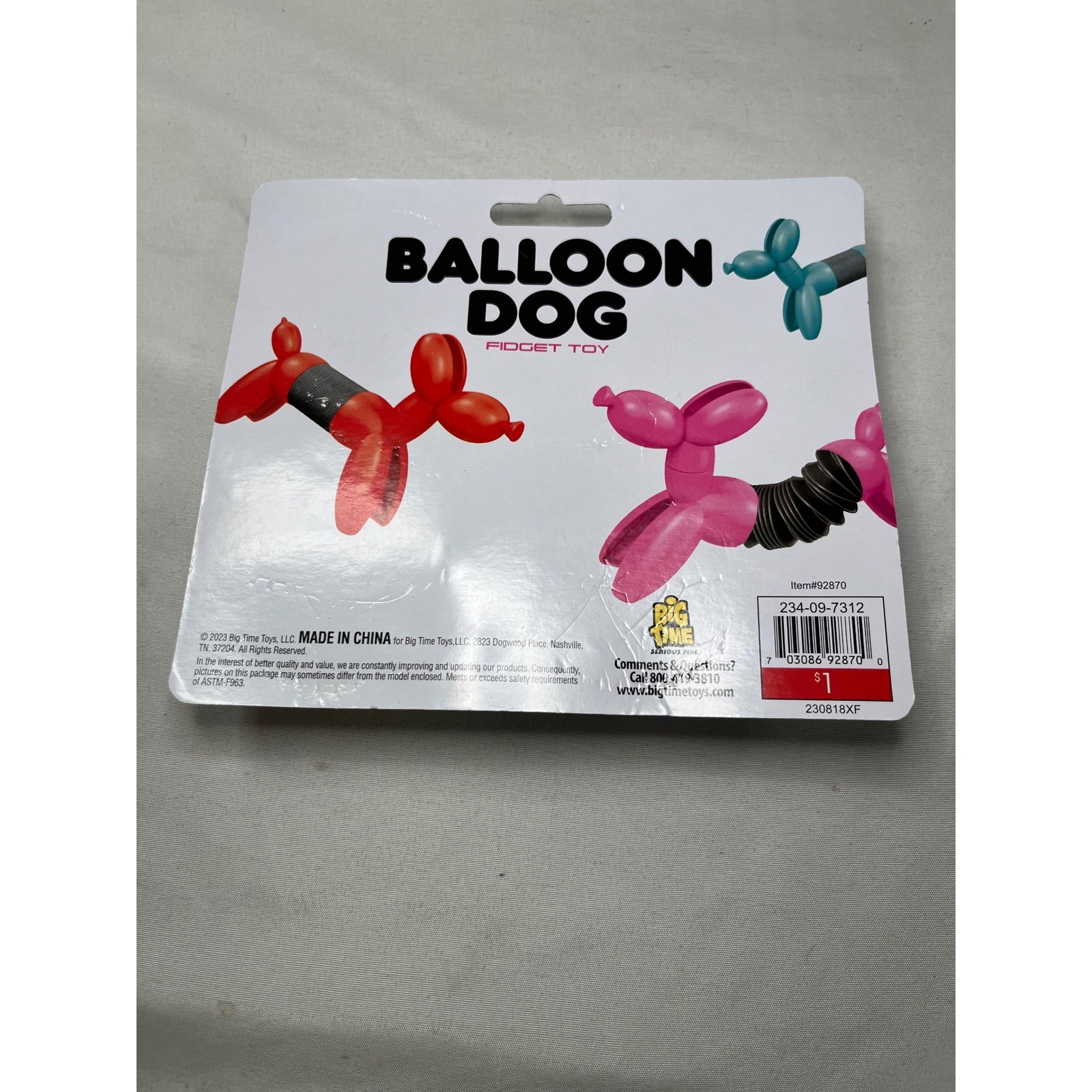 Big Time Toys Balloon Dog Fidget Toy Set of 3 Stretching Twisting Bending Fun
